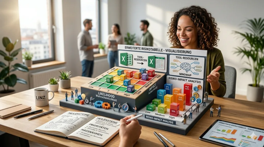 Erweiterte Risikomanagement Selbstbewertung: Tabelle, kreative Methoden, Tools für Kreative. Minimiere Risiken, booste Innovation!