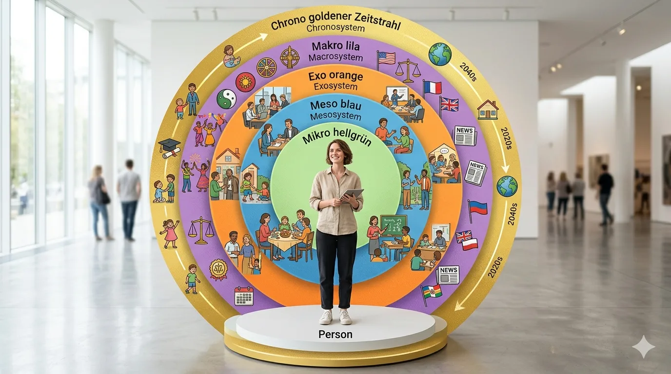 5 Ebenen des Systemdenkens: Von Mikro bis Chronosystem – So verhelft dir das Bronfenbrenner-Modell zu klaren Ideen und nachhaltig wirkenden Projekten 1 5 Ebenen des Systemdenkens: Von Mikro bis Chronosystem – So verhelft dir das Bronfenbrenner-Modell zu klaren Ideen und nachhaltig wirkenden Projekten