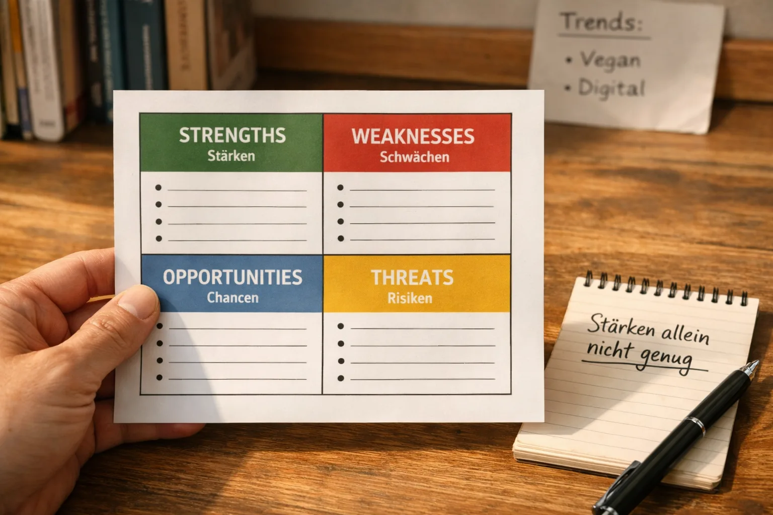SWOT Analyse: Warum Stärken allein nicht reichen – und wie du echte Strategien ableitest 1 SWOT Analyse: Warum Stärken allein nicht reichen – und wie du echte Strategien ableitest